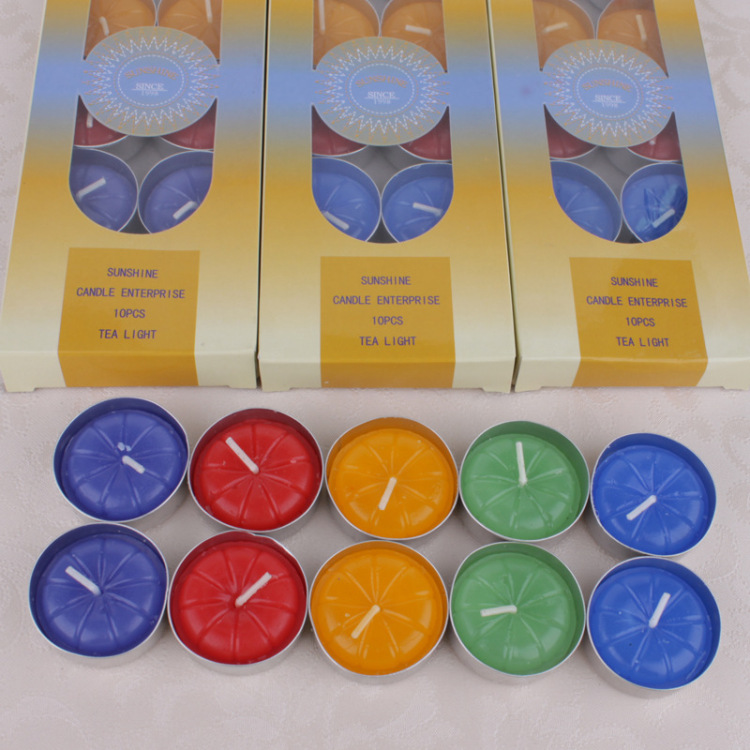 Fabricante de velas velas de cinco colores velas sin humo y sin olor caja de 10 piezas velas de cinco colores velas de estufa de aromaterapia velas de linterna Item Picture