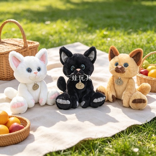 Simulated cat dolls, cat plush toys, plush toys, cute pets, little cats, stuffed dolls, girls' gifts Item Picture