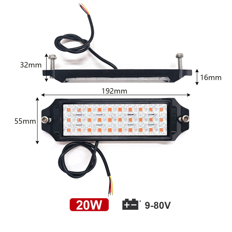 New 9-80V high-power LED work light, off-road car light, maintenance light, construction machinery excavator wide-field light Specification drawing