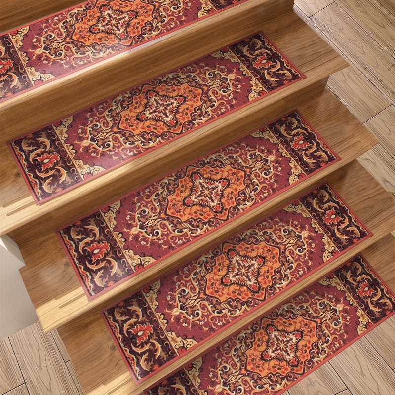 Cross-border Nordic Dornier European-style patterned stair pads, household stair treads, step resistant to dirt, silent and anti-slip Application Scenario