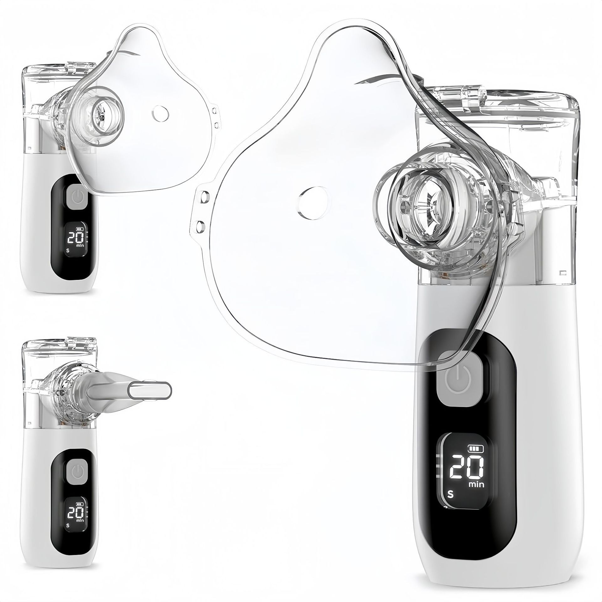 Portable handheld nebulizer for foreign trade, digital display nebulizer, home nebulizer for adults, children and infants Specification drawing