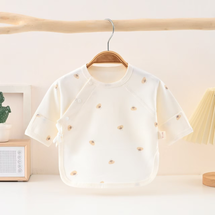 Newborn half-back clothes, baby boneless tops, cotton clothes for spring, autumn and summer, baby clothes for all four seasons, and long autumn clothes for newborns details Picture