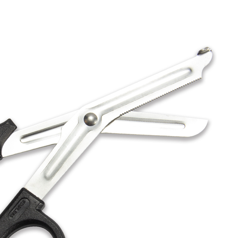 Stainless steel multi-functional gauze scissors, household elbow canvas scissors, durable and portable bandage scissors, first aid kit accessories Specification drawing