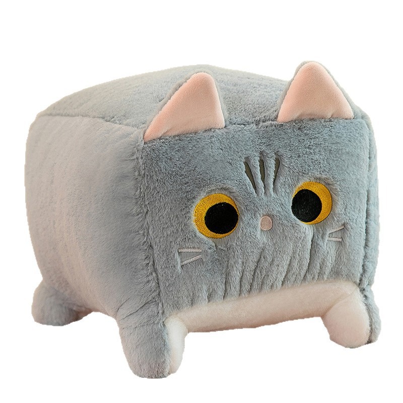 Creative new square cat plush toys, cute cartoon cat figurines, event gifts for your best friend Application Scenario