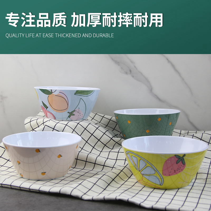 Melamine small bowl A5 round bowl, hotel buffet restaurant, hot pot restaurant, barbecue restaurant bowl, household bowl thickened version Specification image
