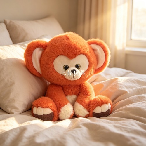 Cross-border best-selling sitting monkey, panda, monkey and fox plush toys, sitting cartoon big-eyed simulation dolls details Picture