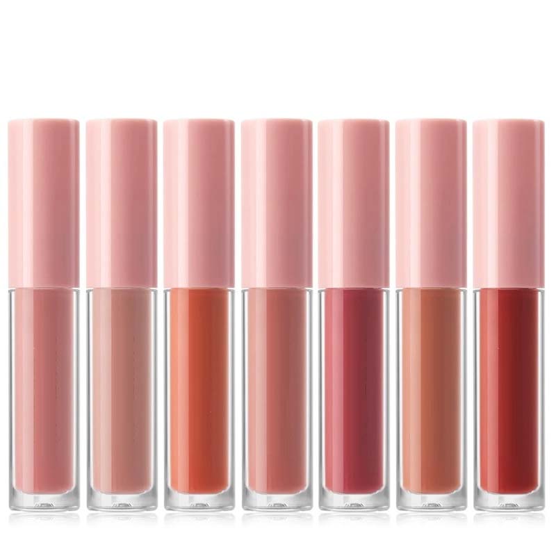 Maquillaje de larga duración lindo transparente brillo mate no pegajoso vegano natural fruta lip gloss hidratante aumento de labios aceite - 3