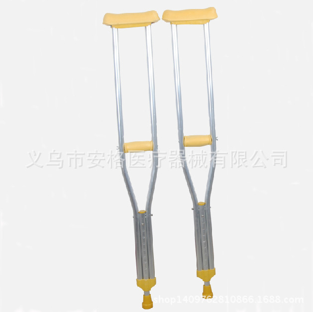 Medical axillary crutches, hand crutches, aluminum alloy crutches, double crutches, telescopic crutches, height-adjustable medical devices details Picture