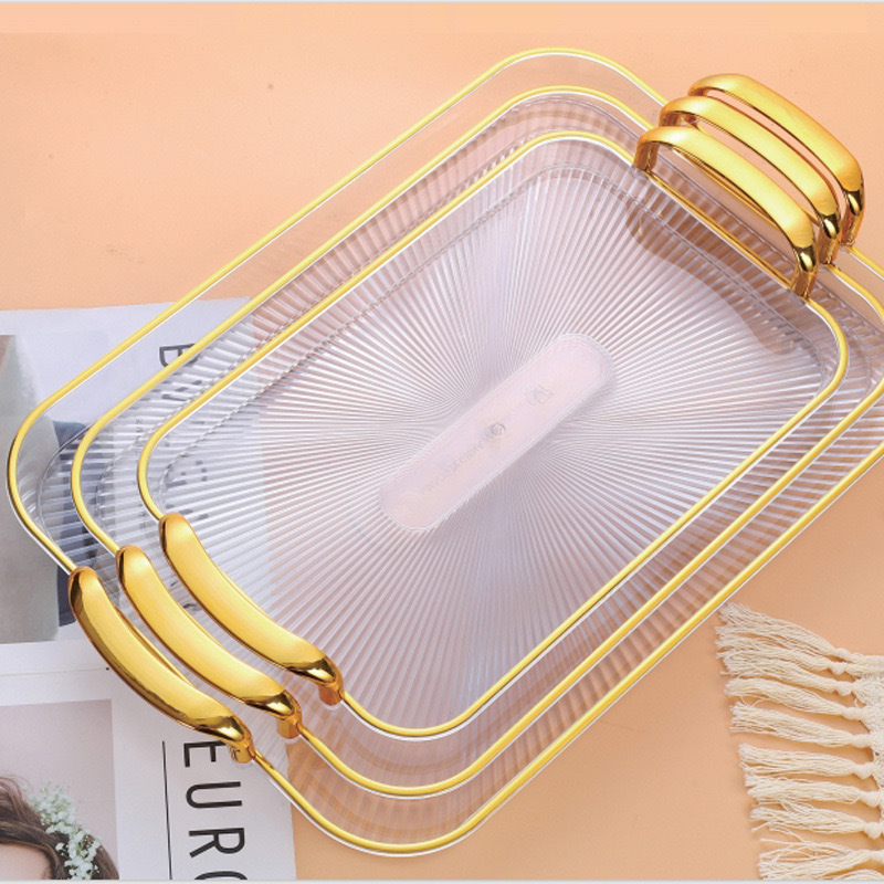 High-quality pet eco-friendly transparent crystal fruit plate tray, bar dried fruit snack plate plate, plastic platter, cross-border
