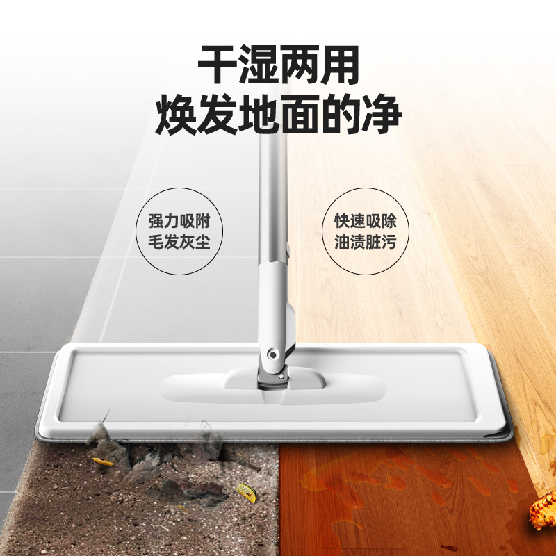 Wholesale hand-washable flat mops, new large-sized household wooden floor and tile mops, a lazy cleaning wonder Specification image