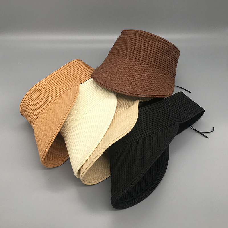 Korean foldable open-top sun hat for summer sun protection, outdoor beach UV protection, ladies details Picture