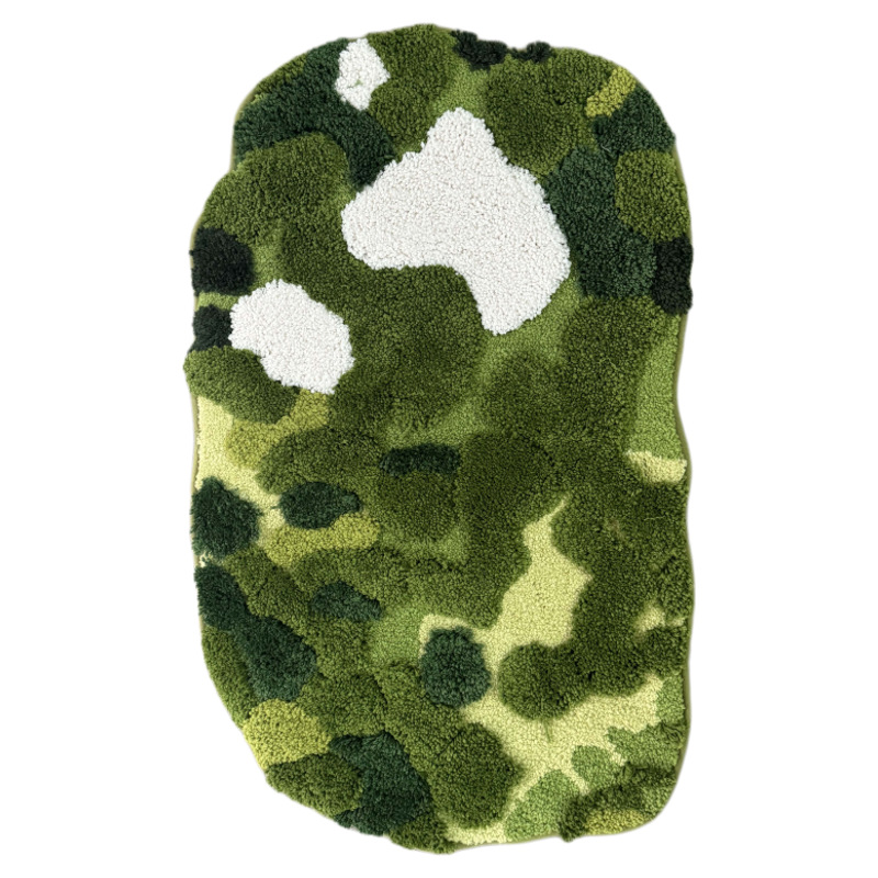 Forest-style moss carpet, thickened plush bed mat for the bedroom, sofa and chair floor mat for the living room, and irregular-shaped coffee table mat for the balcony Application Scenario