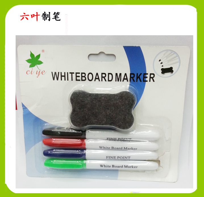 Factory direct sales: 4 card-absorbing whiteboard pens + eraser 9500, durable and erasable