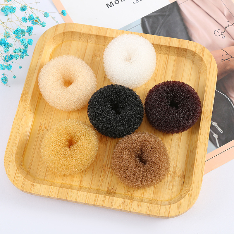 丸子头盘发神器 懒人针织甜甜圈头绳发圈 法式简约蓬松盘发器批发