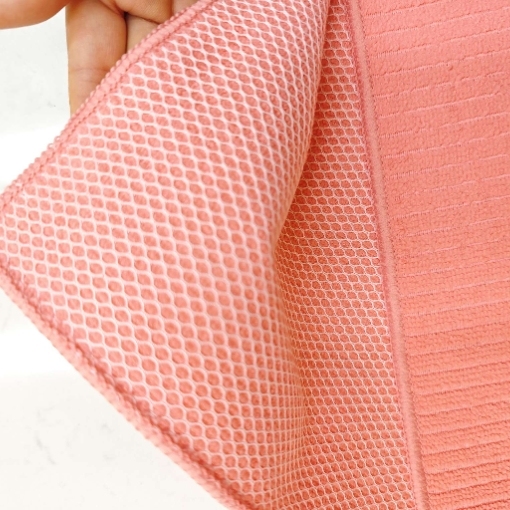 Double-layer composite grid cleaning striped cloth details Picture