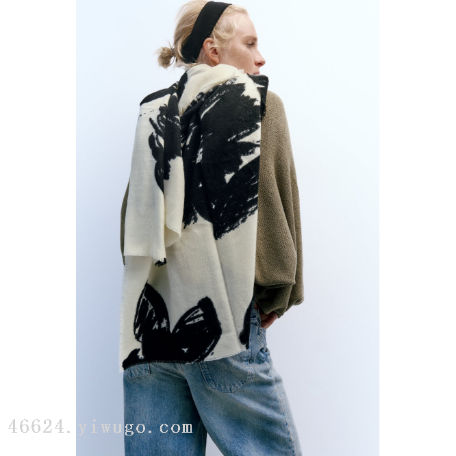 New acrylic printed faux cashmere scarves for cross-border scarf wholesale e-commerce live-streaming supply chain