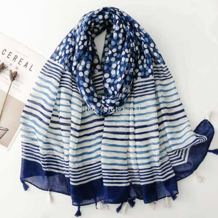 New printed long scarves for cross-border export, live-streaming e-commerce, wholesale supply chain of scarves