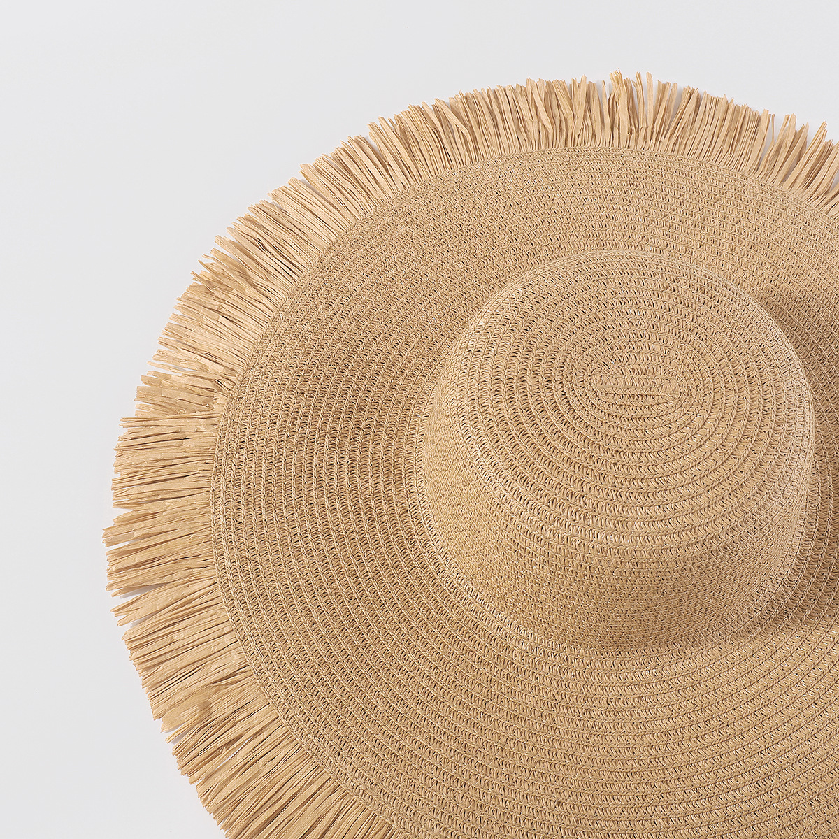 Fashionable lady's straw hat, Bohemian style, summer outdoor wide-brimmed sun hat, casual vacation, woven beach hat, straw hat Specification image