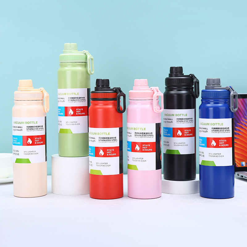 跨境304不锈钢保温杯大容量茶水分离手提太空壶户外登山运动水壶