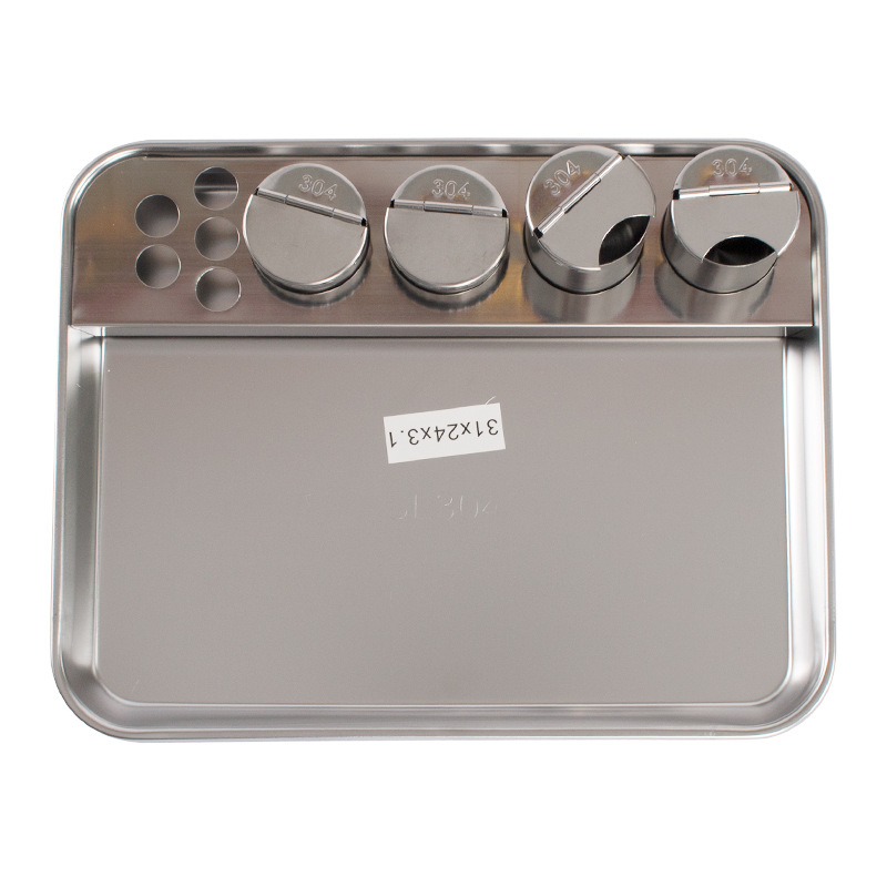 304 stainless steel medical tray, surgical disinfection tray, hospital dressing change, infusion and injection tray, tattoo square tray full figure