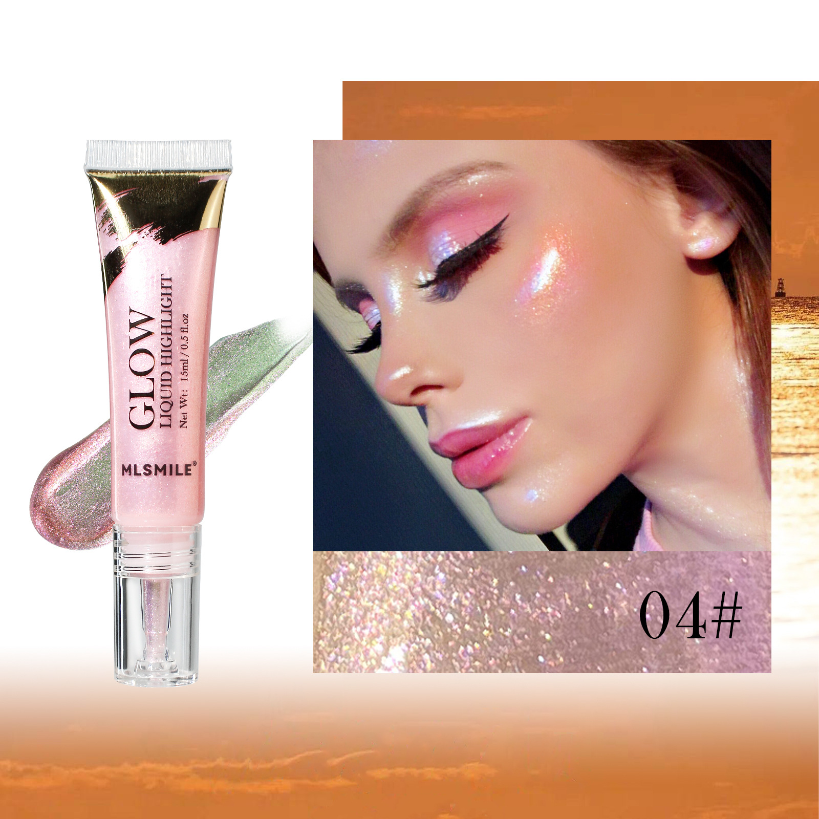 Atomic Kitten Natural Vegan Waterproof Liquid Phosphor Bronze pearlescent effect brightens makeup full image