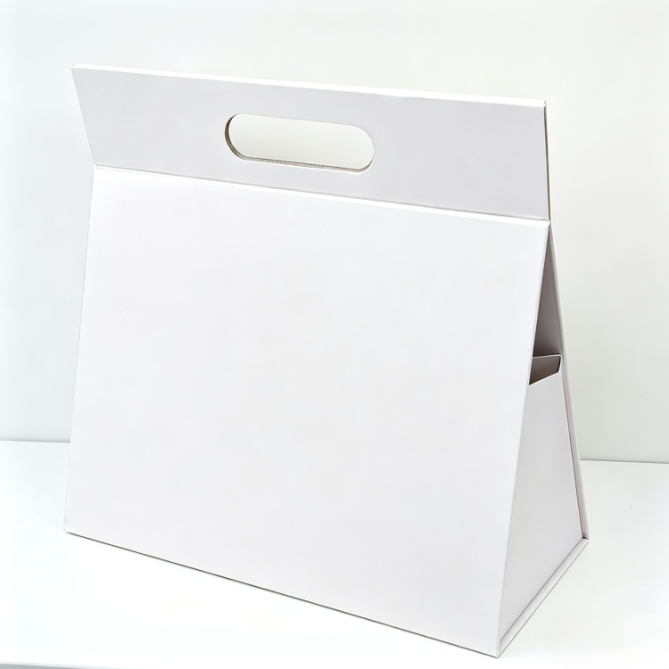Triangular hand-held folding gift box, customizable logo, high-end gift packaging box, souvenir packaging, gift box, paper box, gift box