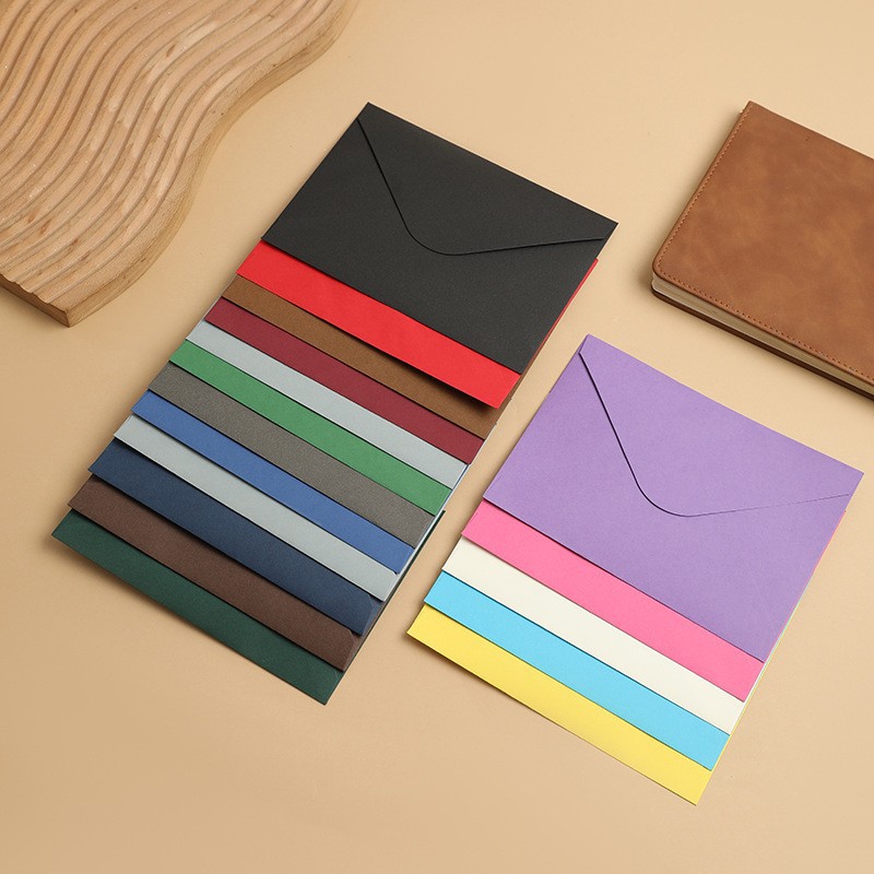 Solid color 1ks / 10g color adhesive tape envelope, Western-style European-style No. 3 invitation letter, mini envelope with LOGO details Picture