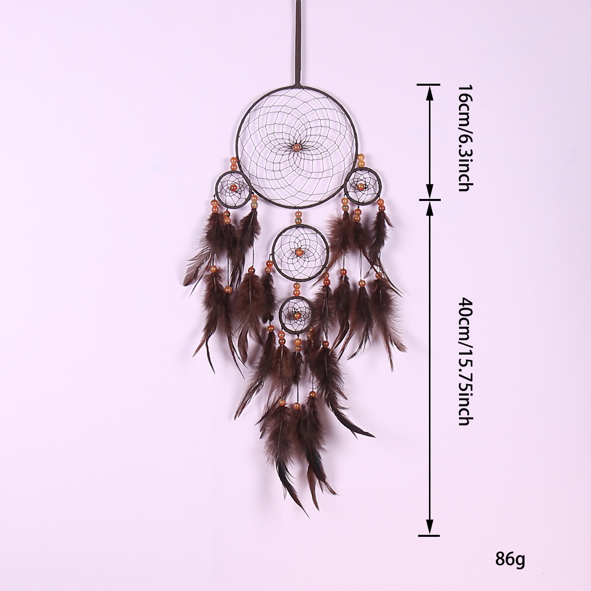Indian retro style home decoration dreamcatcher pendants, five-ring dreamcatcher pendants, wholesale dreamcatcher Specification image