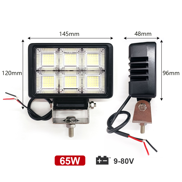New 9-80V high-power LED work light, off-road car light, maintenance light, construction machinery excavator wide-field light Item Picture