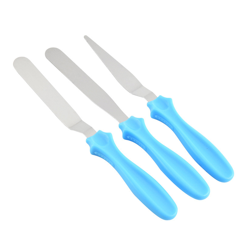 Three-piece cake spatula set: spatula, demolding knife, stainless steel smoothing knife, baking and decoration tool, cream smoothing wonder Specification image