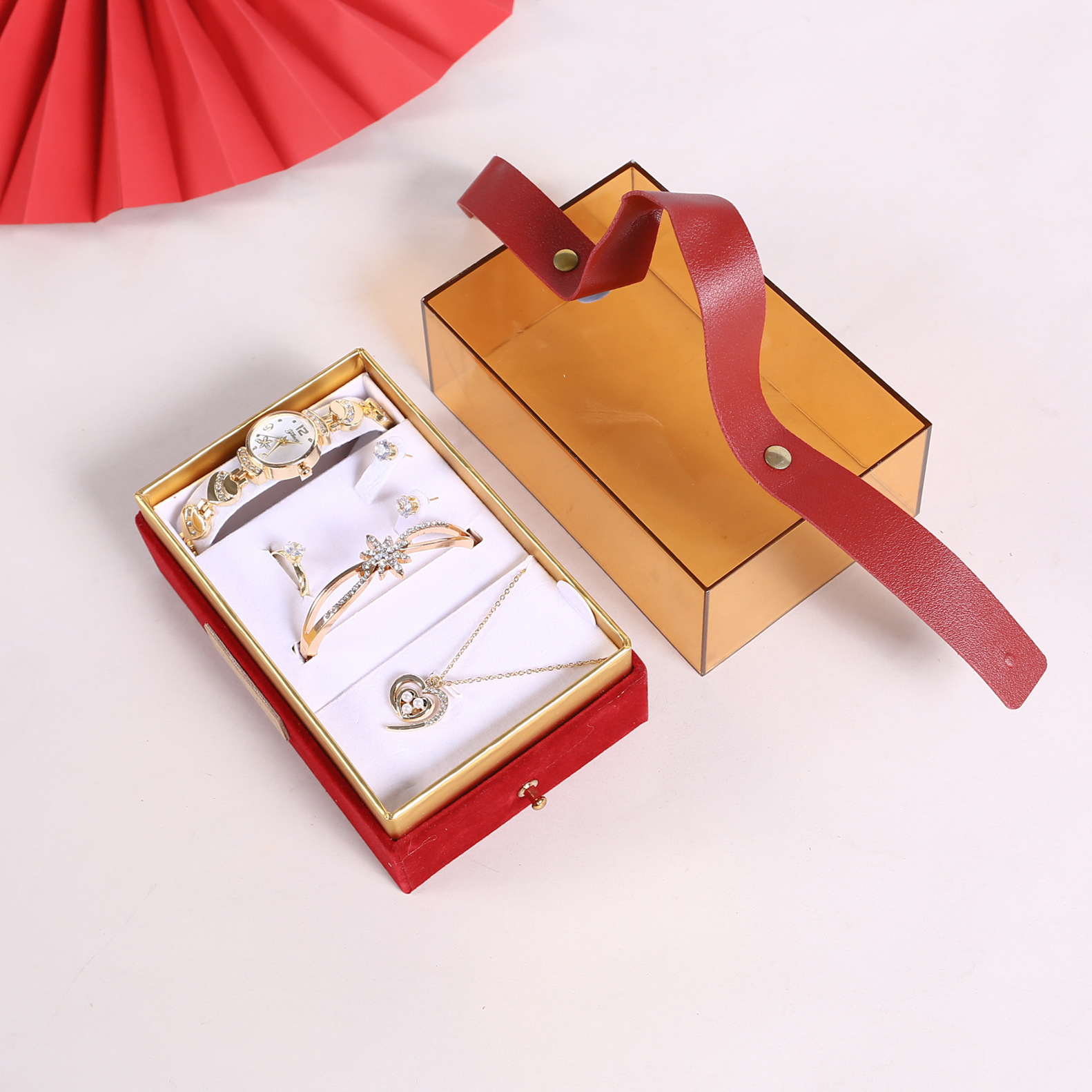 Mother's Day gift set, including a watch, necklace, earrings, light luxury wedding souvenirs, and a handbag for your mother and best friend Item Picture
