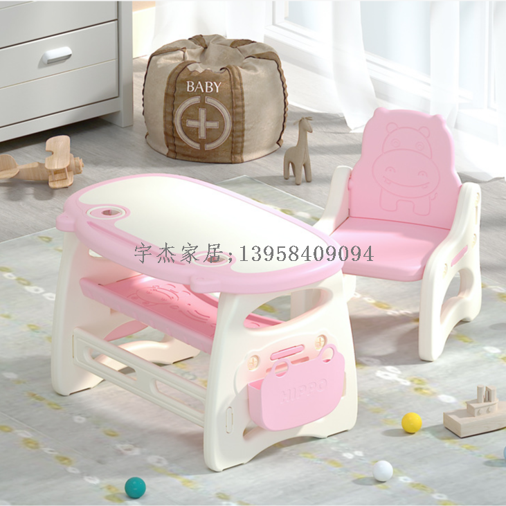 儿童书桌学习桌椅子写字桌简易家用小学生单桌可升降幼儿画画桌子