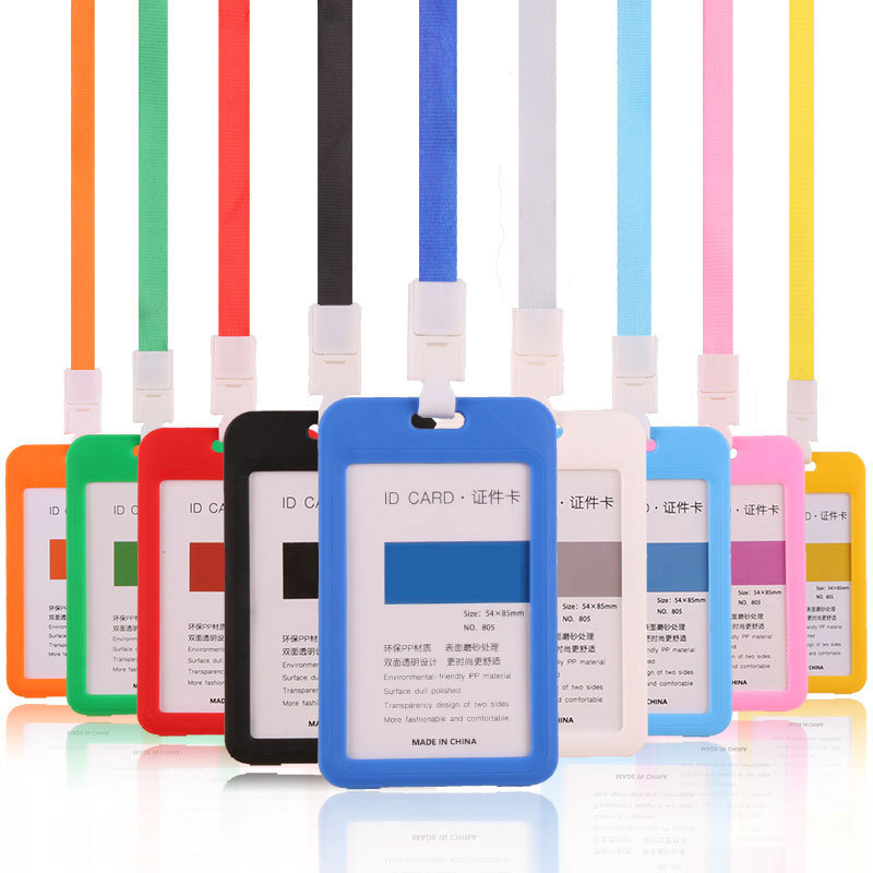 Keji color name tag lanyard and card holder combination name tag metal name tag badge consumables work ID card hanging