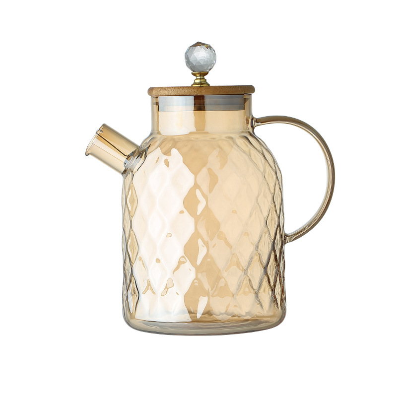High borosilicate heat-resistant and cold-resistant water kettle, large-capacity cooling water kettle, household teapot, juice and beverage teapot, light luxury Lanling teapot Item Picture