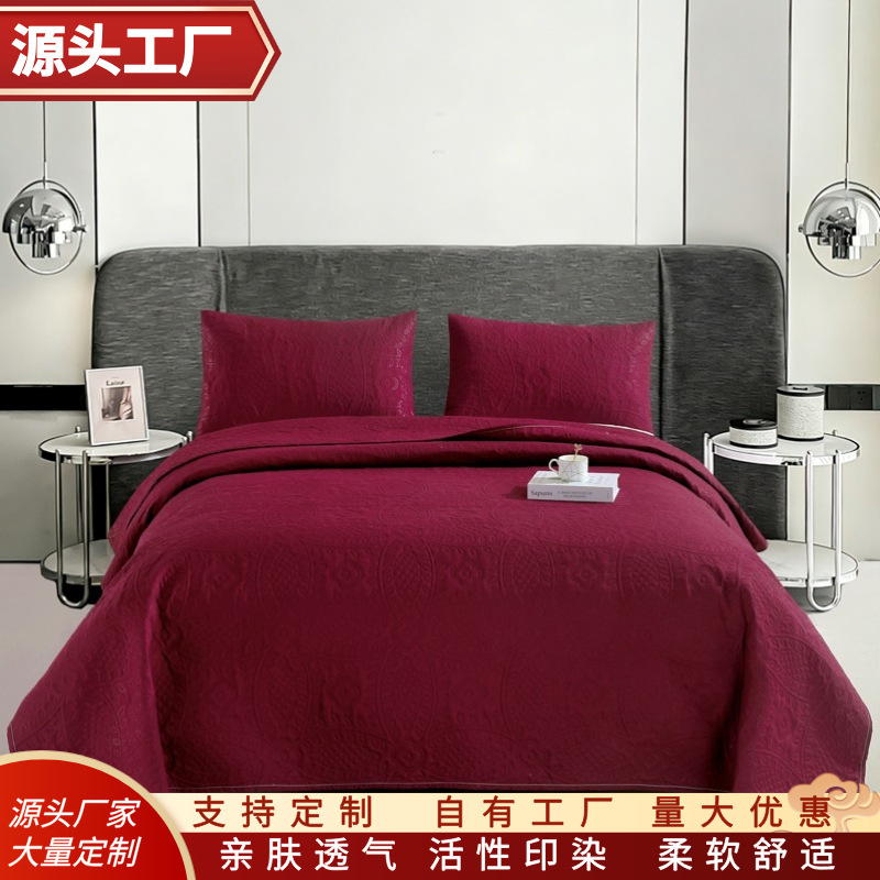 The ultrasonic washed solid-color quilted air-conditioned bed cover, summer cooling quilt sheet and double summer quilt for export are very soft Specification image