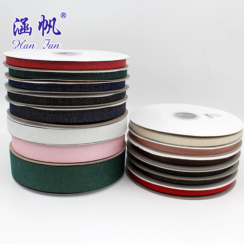 Factory direct sales of polyester gold wire herringbone belts, colorful and multi-specification herringbone belts, clothing accessories, polyester herringbone belts