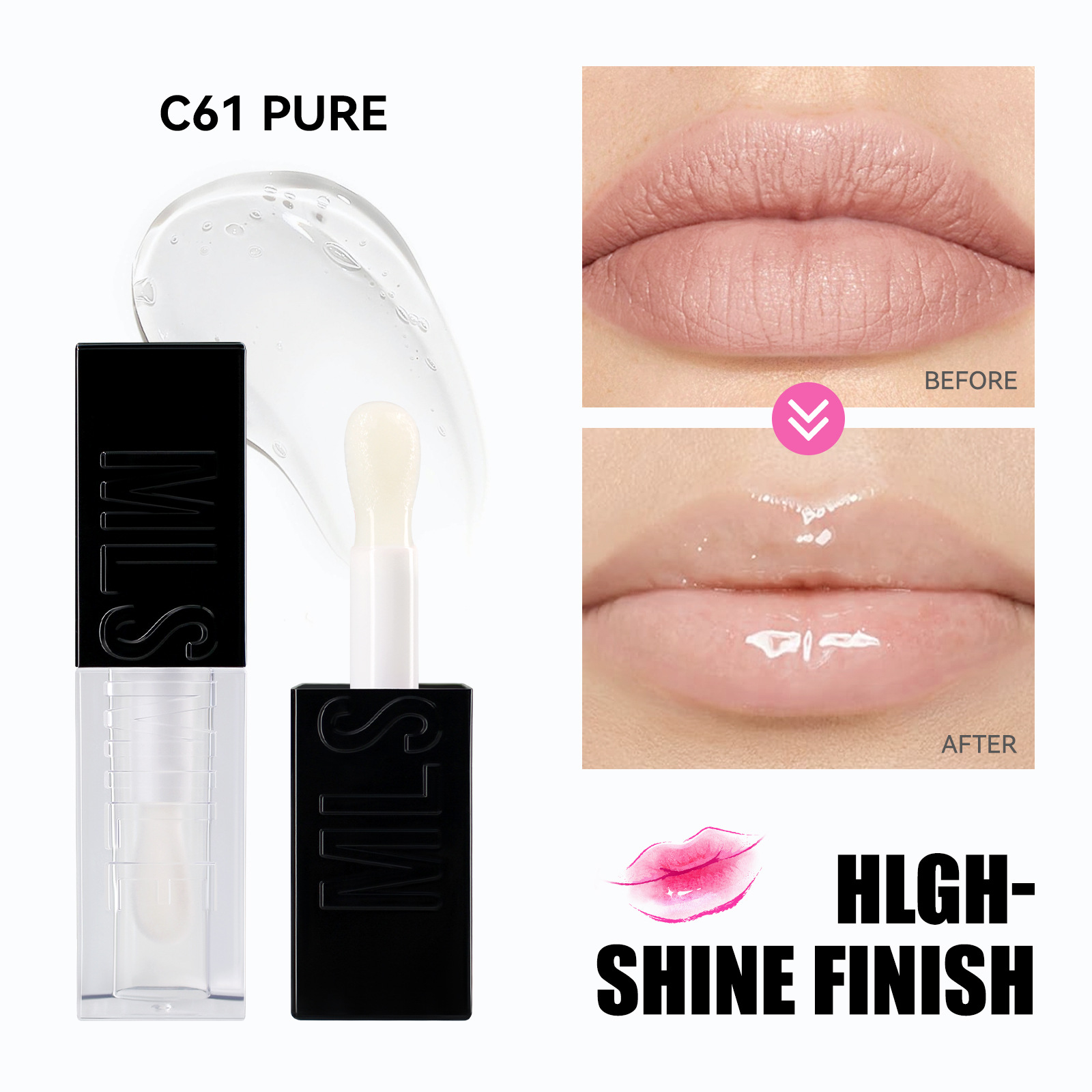 6-color mirror-finish water-sheen lip gloss, glass lip moisturizing and nourishing metal lip oil, lip balm details Picture