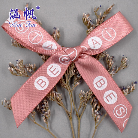 1CM printed bow, 3-inch ribbon, gift box packaging, hand-tied ribbon, satin ribbon, custom-made handmade bow details Picture