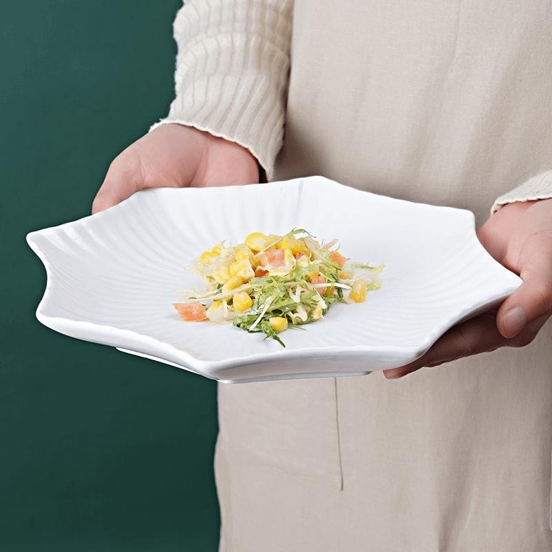 Creative household vegetable plates, melamine octagonal star-shaped plates, pasta, Western cuisine, dessert, fruit, cold dish plates and tableware details Picture