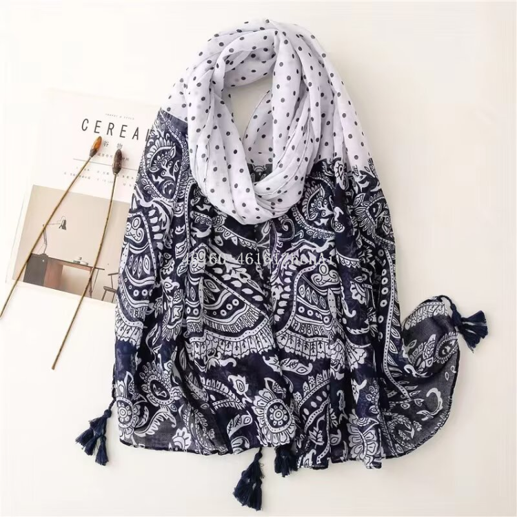 New cross-border export printed long scarf e-commerce live-streaming scarf wholesale supply chain supply details Picture