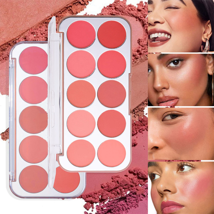 Ten-color color-changing matte blush, containing chemical pigments, naturally and lastingly brightens the complexion Item Picture