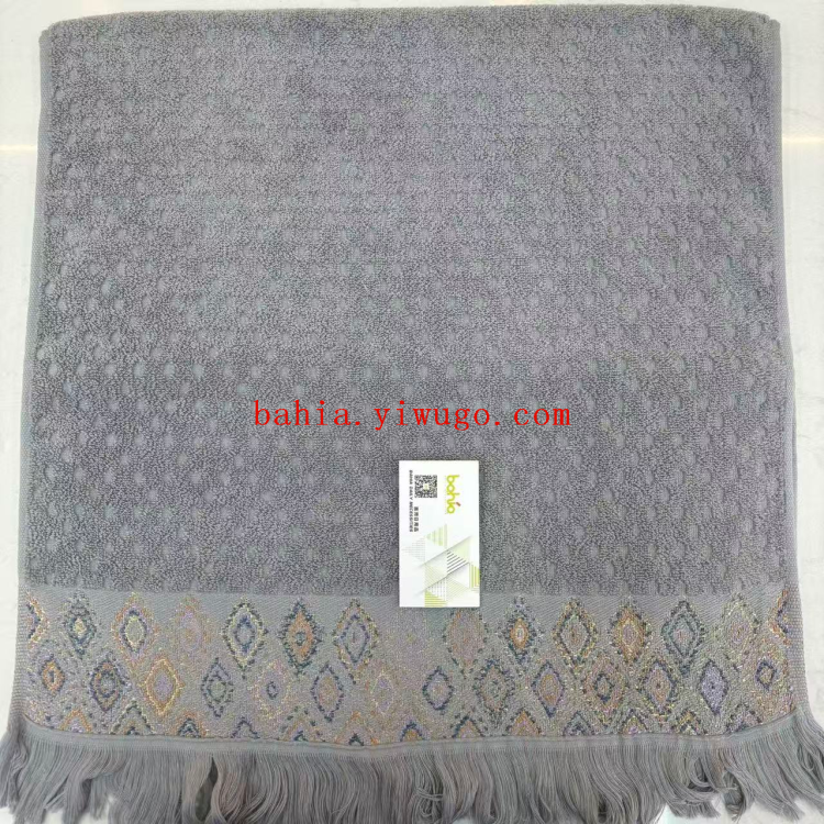 Pure cotton fringed towel embroidered face towel 48*100cm soft and comfortable towel bath towel bahia details Picture