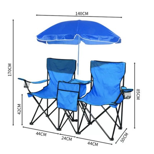Silla doble con paraguas silla de playa al aire libre con paquete de hielo silla de camping plegable portátil silla de pareja silla de pesca recreativa al por mayor Specification image
