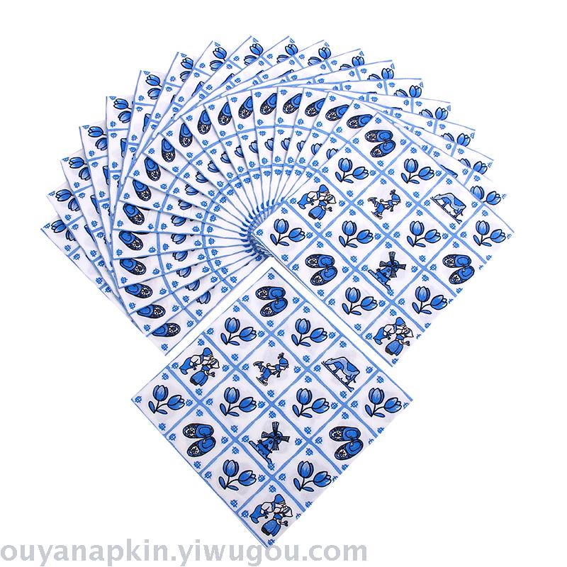 花餐巾纸/彩色纸巾花手帕纸,厂家直销批发印