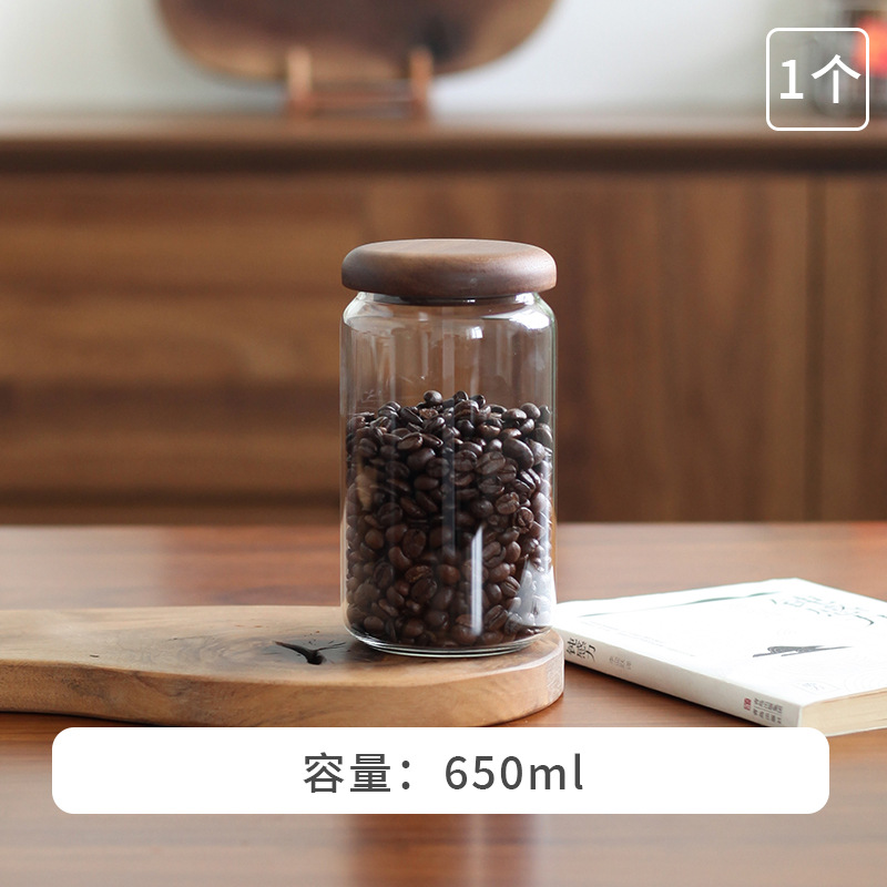 Small mini storage jars, round tea and dried tangerine peel jars, coffee powder and coarse grain glass sealed storage bottles wholesale Item Picture