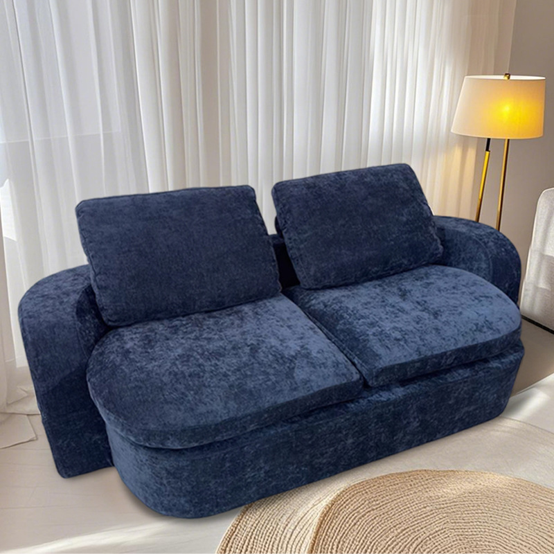 One-piece formed compression sofa, cotton and linen fabric, full sponge folding dual-purpose boneless bread sofa bed, vacuum compression Item Picture