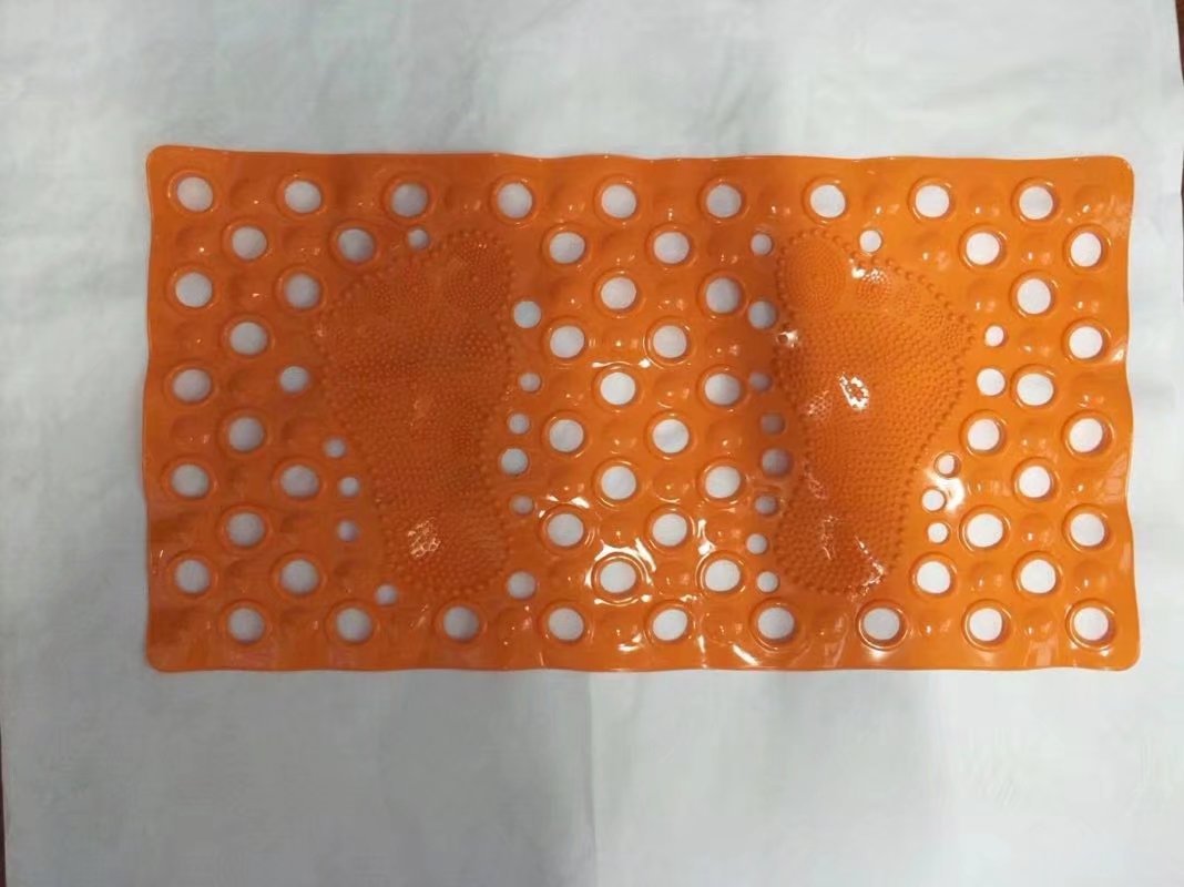 Anti-slip bathroom mat YC-01/02 Transparent solid color long square hole foot bath massage mat suction cup bathroom foot mat