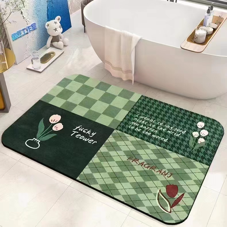 Diatom mud soft pad absorbent pad, bathroom floor mat, diatomite anti-slip quick-drying bathroom floor mat, kitchen toilet details Picture