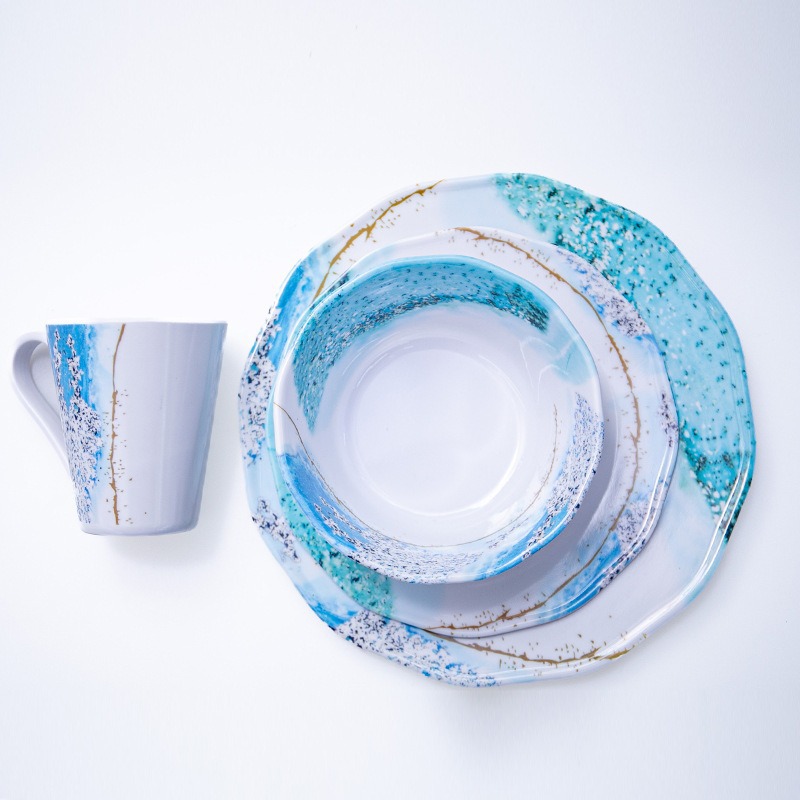 Cross-border simple and creative Western plates, high-end household tableware, shallow plates, vegetable plates, soup plates, meal plates, and deep plates custom-made