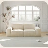 Cross-border foreign trade Italian-style fabric tofu block sofa, corduroy vacuum compressed dual-purpose straight-row 2-3 seater sofa details Picture